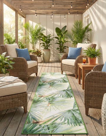 2' x 10' Easy-Clean Jill Zarin Caribbean Indoor / Outdoor Runner Rug