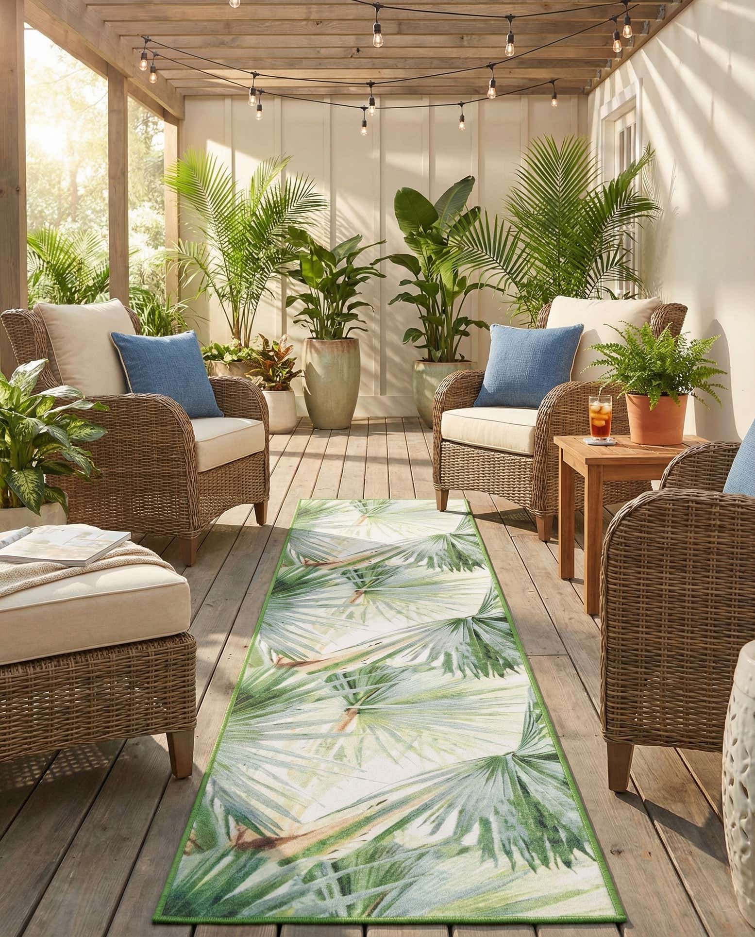 2' x 10' Easy-Clean Jill Zarin Caribbean Indoor / Outdoor Runner Rug