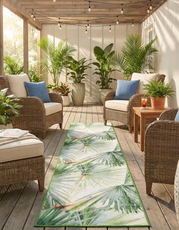 2' x 10' Easy-Clean Jill Zarin Caribbean Indoor / Outdoor Runner Rug