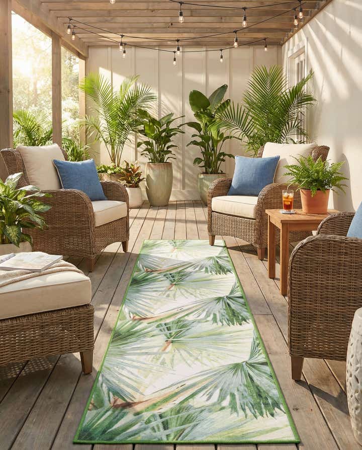 2' x 10' Easy-Clean Jill Zarin Caribbean Indoor / Outdoor Runner Rug