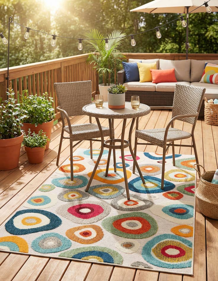 Detail image of 4' x 6' Easy-Clean Casablanca Indoor / Outdoor Rug