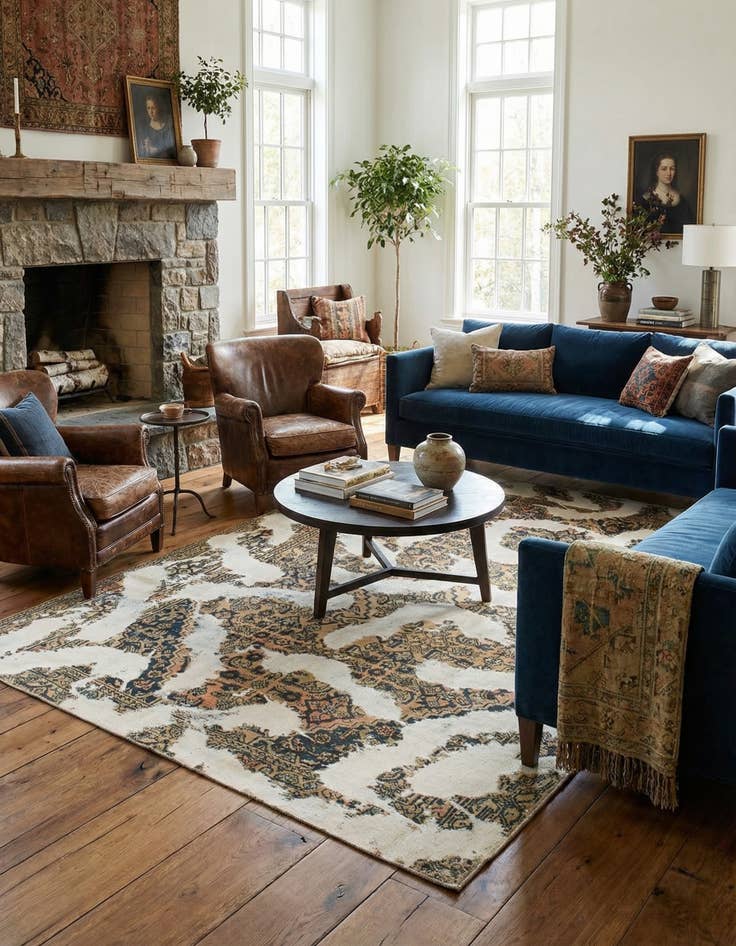 Detail image of 6' x 8' 10  Hand Knotted Ultra Vintage Persian Wool Rug