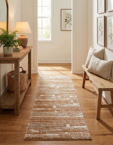 Caramel and Ivory Sepia Runner Rug