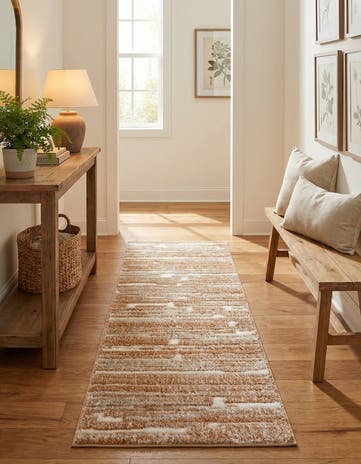 Caramel and Ivory Sepia Runner Rug