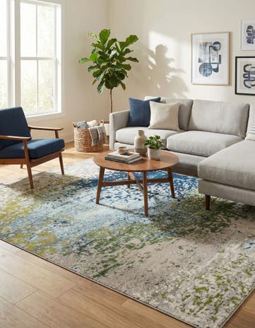 Blue Washable Hyacinth Rug