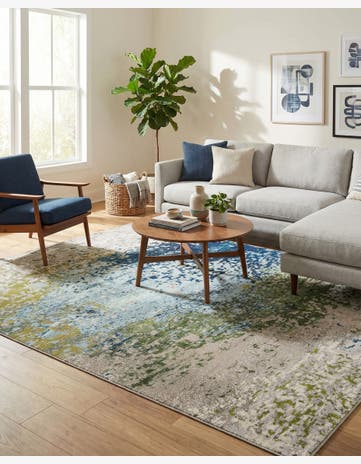 Blue Washable Hyacinth Rug