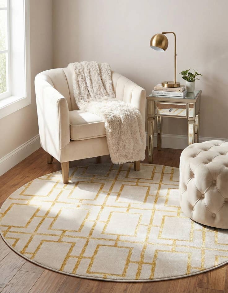 Detail image of  3' x 3'  Marilyn Monroe™ Glam Deco Round Rug