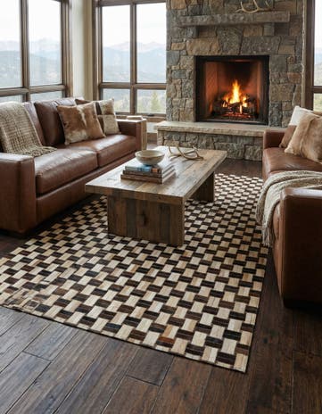 4' 11 x 7' 10 Cowhide - Patchwork Rug