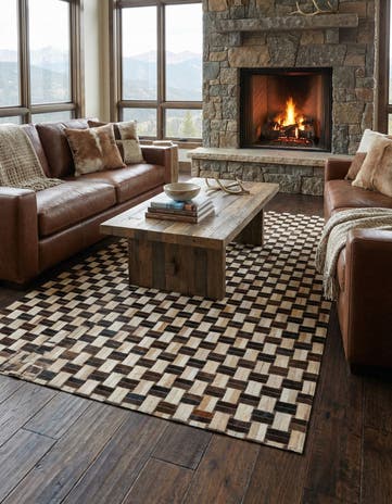 4' 11 x 7' 10 Cowhide - Patchwork Rug