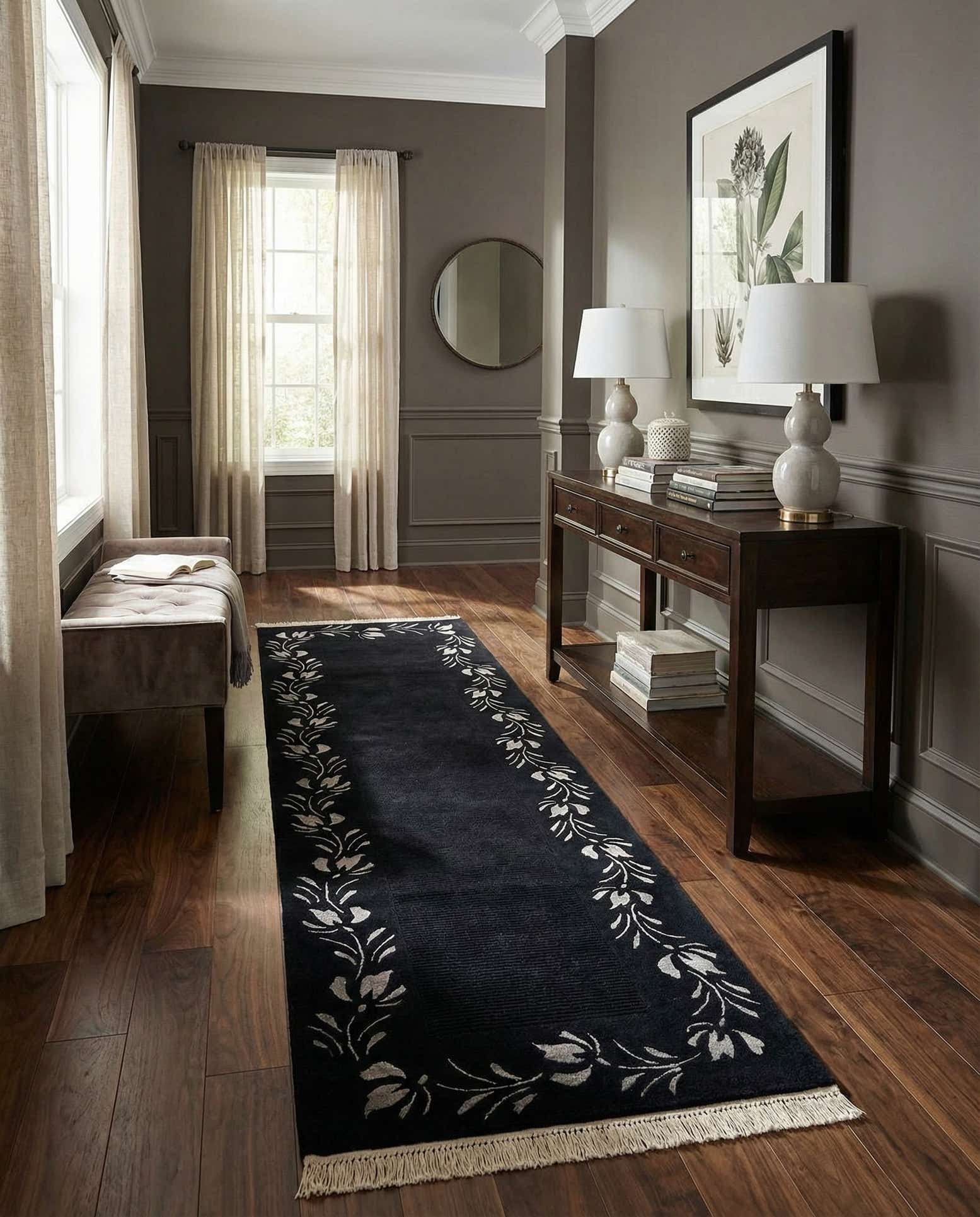 2' 11 x 9' 9 Hand Knotted Darya Wool Runner Rug