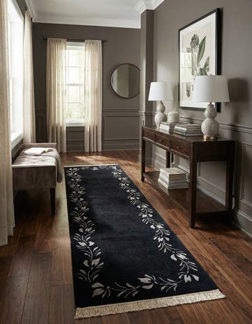 2' 11 x 9' 9 Hand Knotted Darya Wool Runner Rug