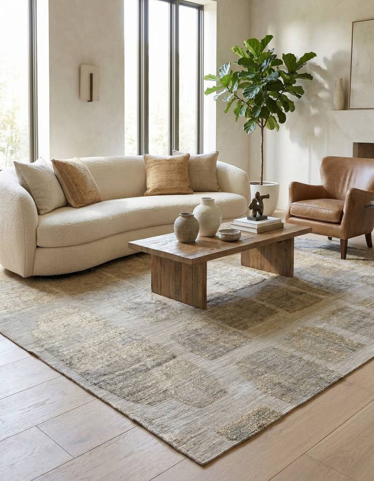 Detail image of 8' 1 x 10'  Hand Knotted Moroccan Wool Rug