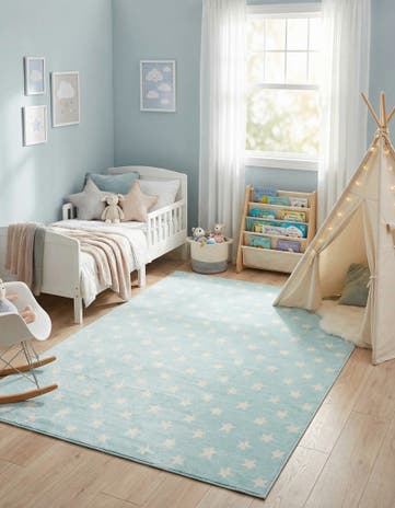 Clear Blue Whimsy Kids Rug