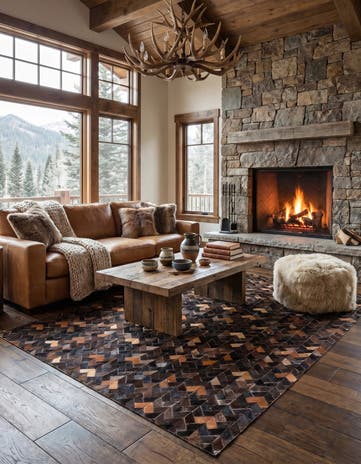 4' 7 x 6' 6 Cowhide Rug