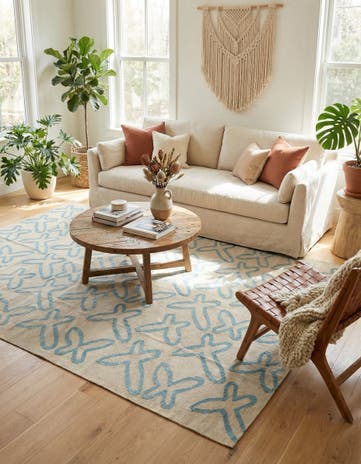 6' 10 x 9' 8 Hand Woven Kilim Modern Wool Rug