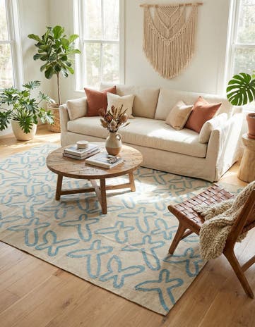 6' 10 x 9' 8 Hand Woven Kilim Modern Wool Rug