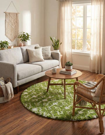 6' x 6' Moroccan Trellis Shag Round Rug