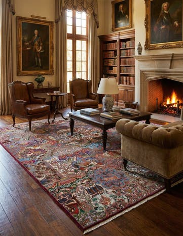 9' 7 x 12' 5 Hand Knotted Kashmar Persian Wool Rug