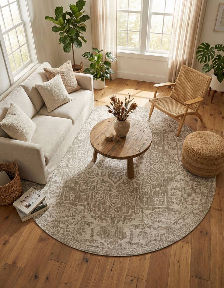 Detail image of 10' 8 x 10' 8  Washable Jill Zarin Dubai Indoor / Outdoor Round Rug