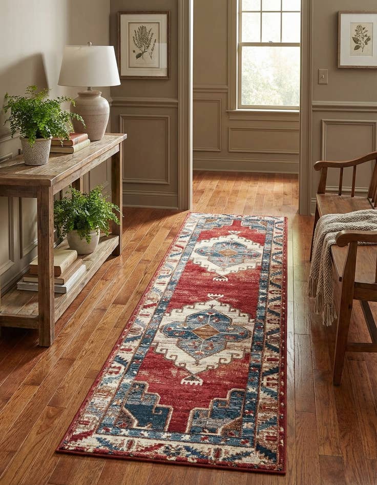 Detail image of 2' x 8' Easy-Clean Traditional Indoor / Outdoor Runner Rug
