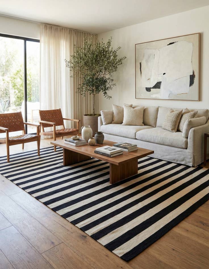 Detail image of 6' 9 x 9' 8  Hand Woven Kilim Modern Wool Rug