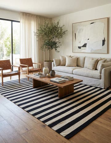 6' 9 x 9' 8 Hand Woven Kilim Modern Wool Rug