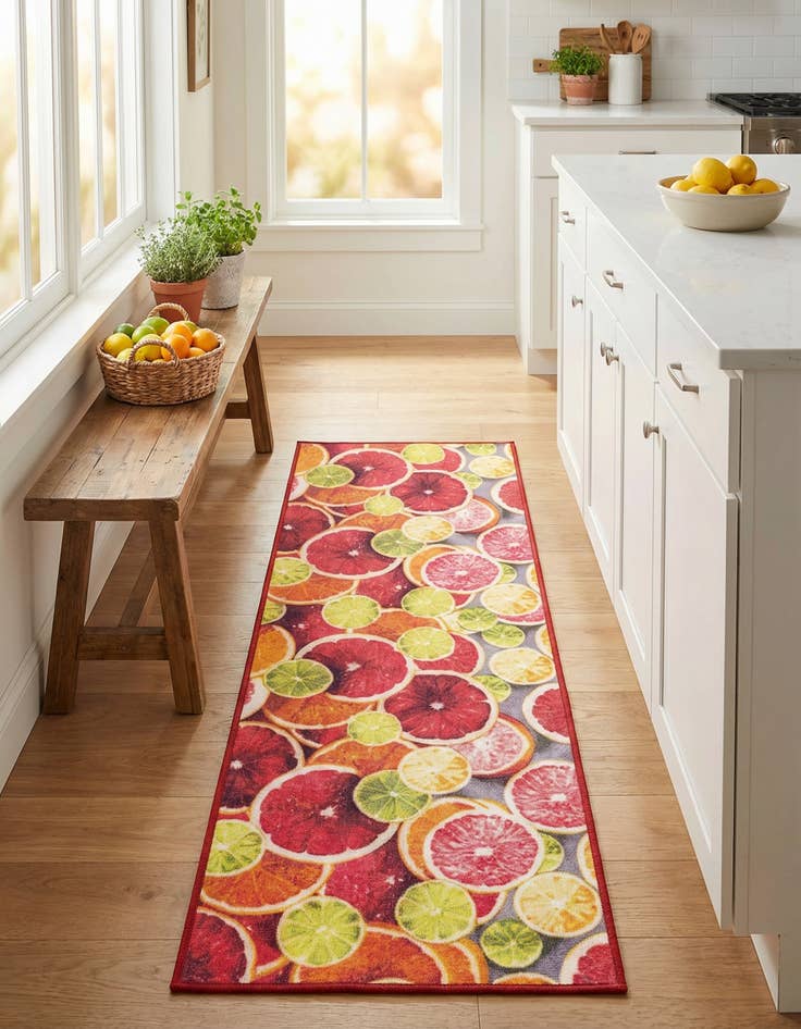 Detail image of 2' x 6' 1 Easy-Clean Jill Zarin Caribbean Indoor / Outdoor Runner Rug
