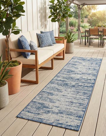 2' 7 x 10' Easy-Clean Modern Indoor / Outdoor Runner Rug