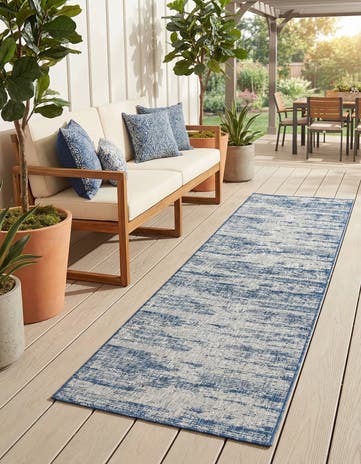 2' 7 x 10' Easy-Clean Modern Indoor / Outdoor Runner Rug