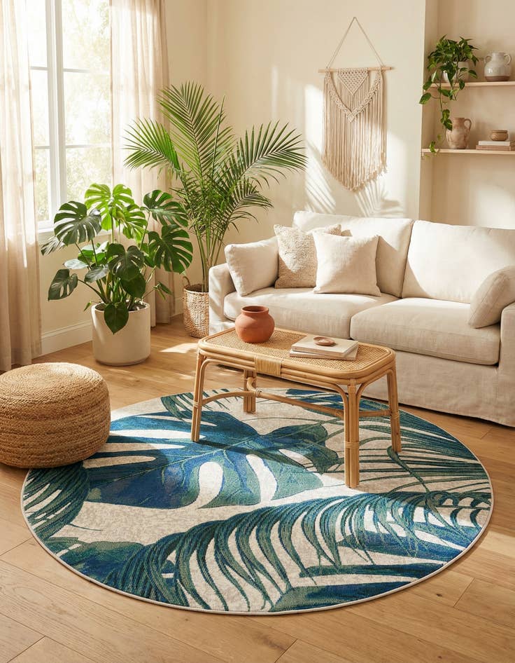 Detail image of  5' 3 x 5' 3 Blossom Round Rug