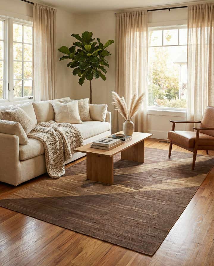 6' 3 x 9' 6 Hand Woven Kilim Modern Wool Rug