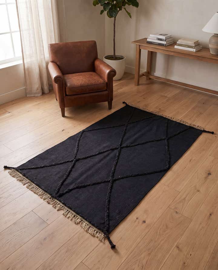 3' 5 x 5' 3 Hand Woven Kilim Suzani Wool Rug