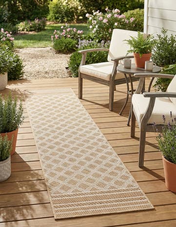 2' x 8' Easy-Clean Lattice Indoor / Outdoor Runner Rug