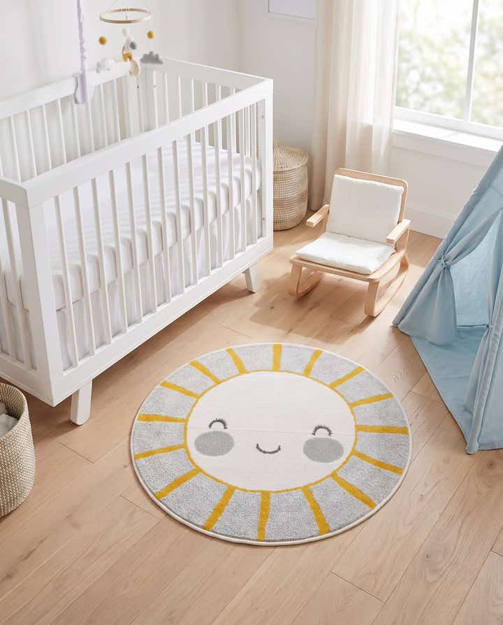 100cm x 100cm Sun Whimsy Kids Tapis Rond