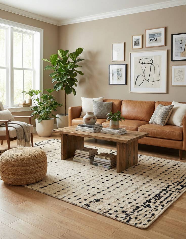 Detail image of 5' 6 x 8' 1  Hand Knotted Moroccan Wool Rug