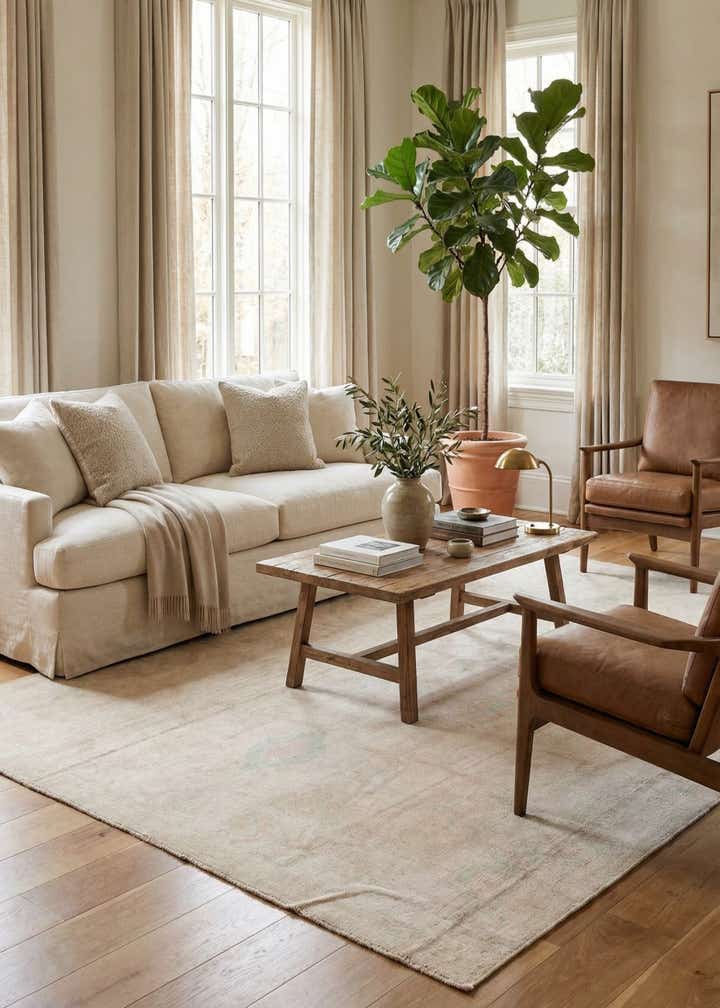 9' 9 x 13' 7 Hand Knotted Oushak Wool Rug