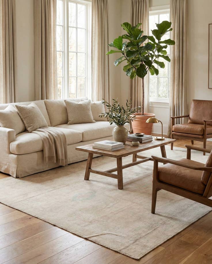 Detail image of 9' 9 x 13' 7 Hand Knotted Oushak Wool Rug