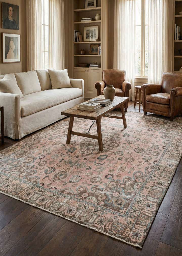 9' 3 x 11' 1 Hand Knotted Ultra Vintage Persian Wool Rug