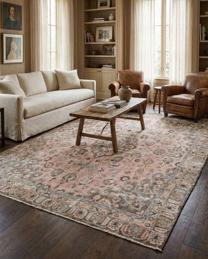 9' 3 x 11' 1 Hand Knotted Ultra Vintage Persian Wool Rug