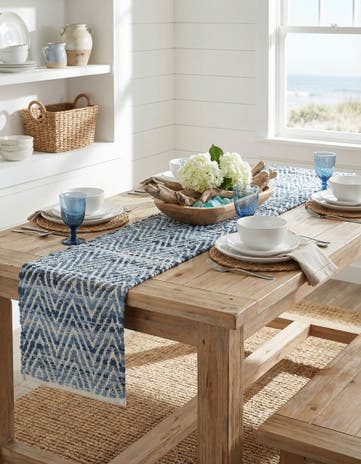 1' 2 x 6' 1 Hand Woven Chindi Chevron Table Runner Rug