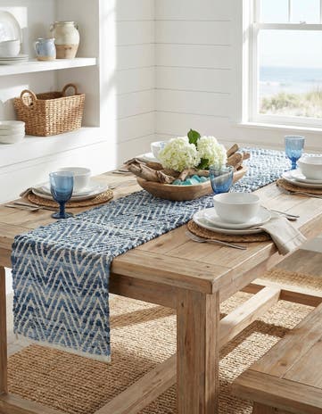 1' 2 x 6' 1 Hand Woven Chindi Chevron Table Runner Rug