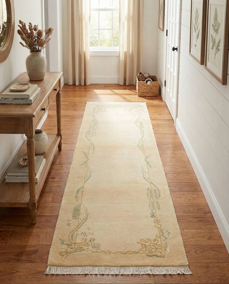 Detail image of 2' 7 x 9' 10 Hand Knotted Darya Wool Runner Rug