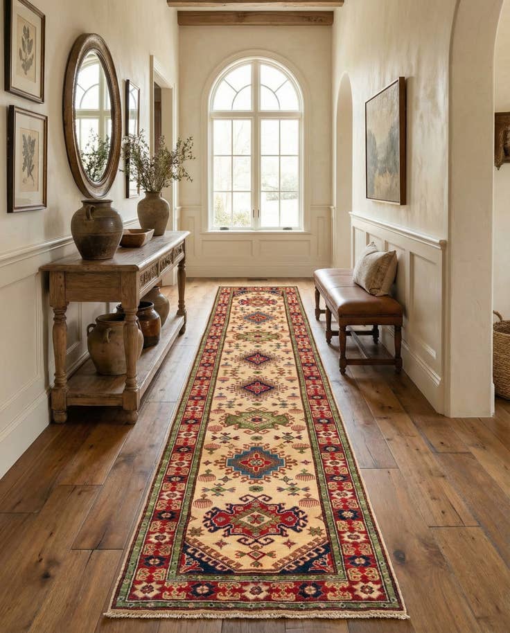 Detail image of 2' 9 x 15' 6 Hand Knotted Kazak Runner Rug