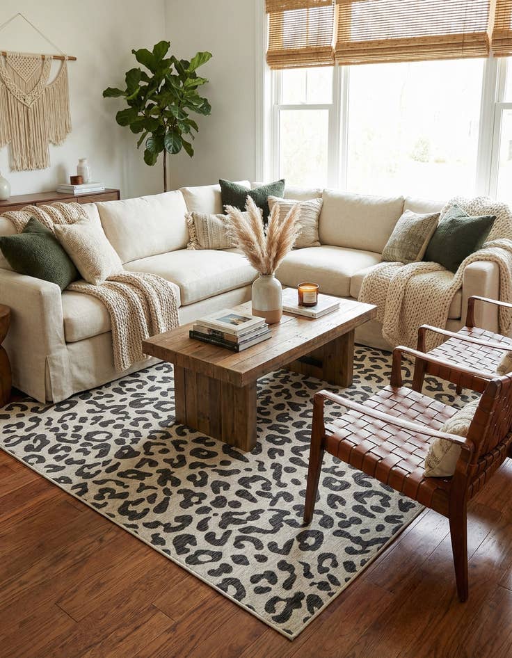 Detail image of  10' x 10'  Washable Safari Indoor / Outdoor Square Rug