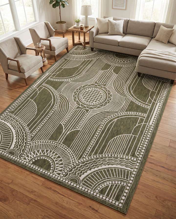 10' x 14' Easy-Clean Traditional Indoor / Outdoor Rug