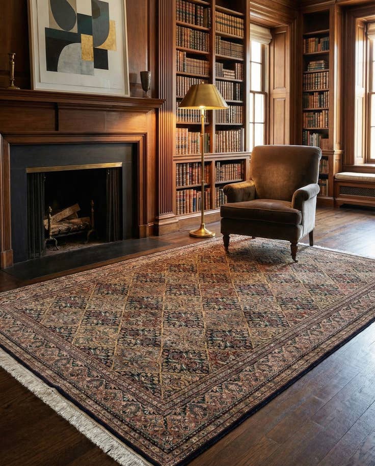 Detail image of 6' 4 x 9' 10 Hand Knotted Ghom Oriental Wool Rug