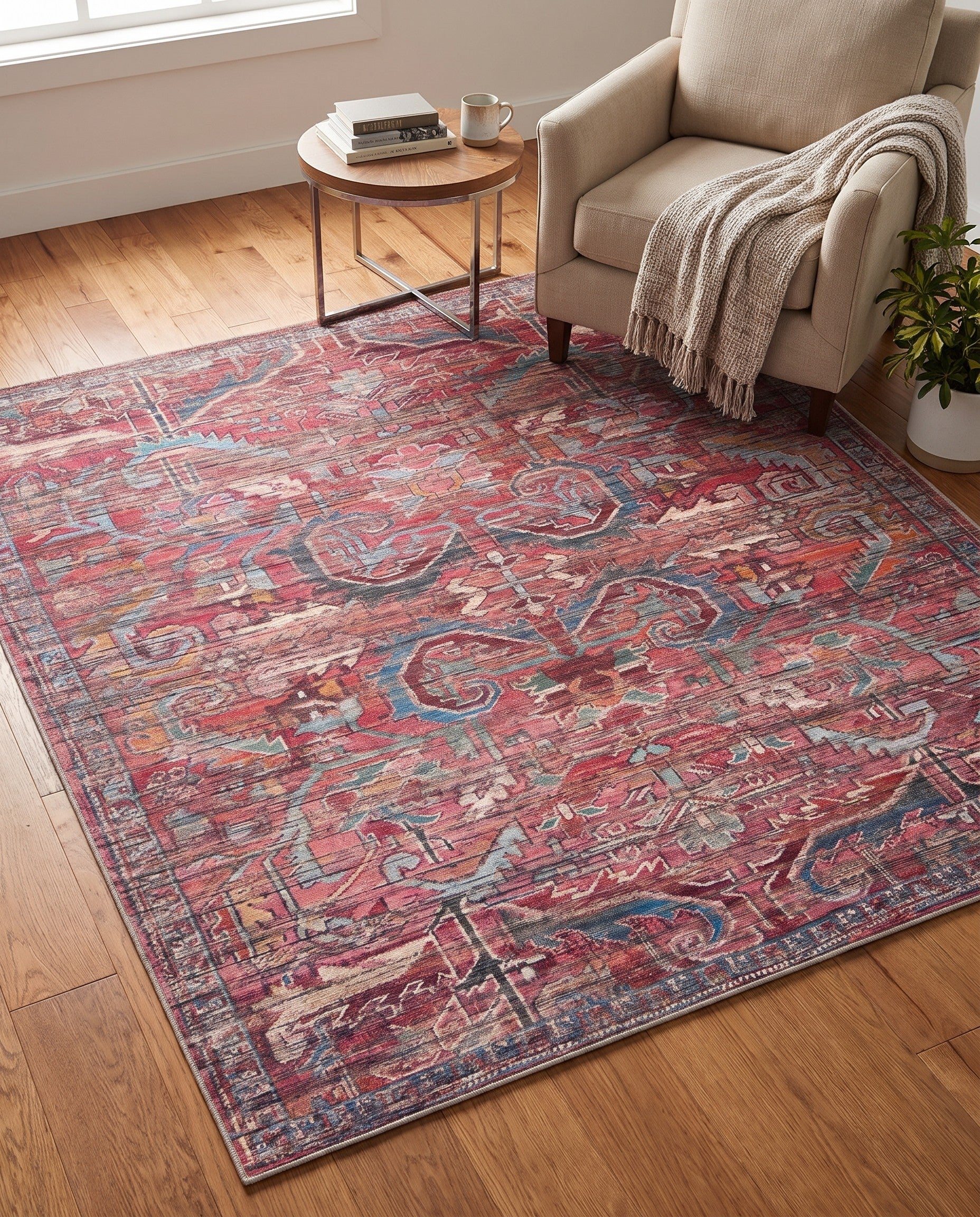 Rust Red Maahru Square Rug