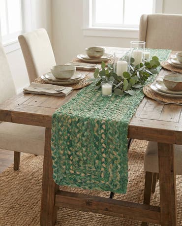  1' 2 x 6' 1 Braided Chindi Table Runner Rug