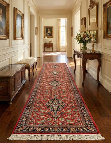 2' 8 x 13' 1 Hand Knotted Qom Persian Runner Rug