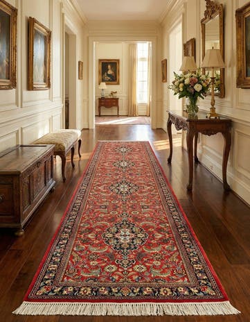 2' 8 x 13' 1 Hand Knotted Qom Persian Runner Rug